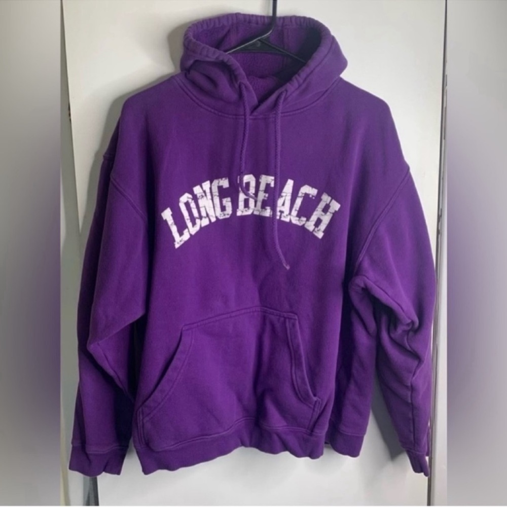 Long Beach Washington Purple Pullover Hoodie